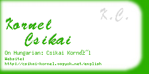 kornel csikai business card